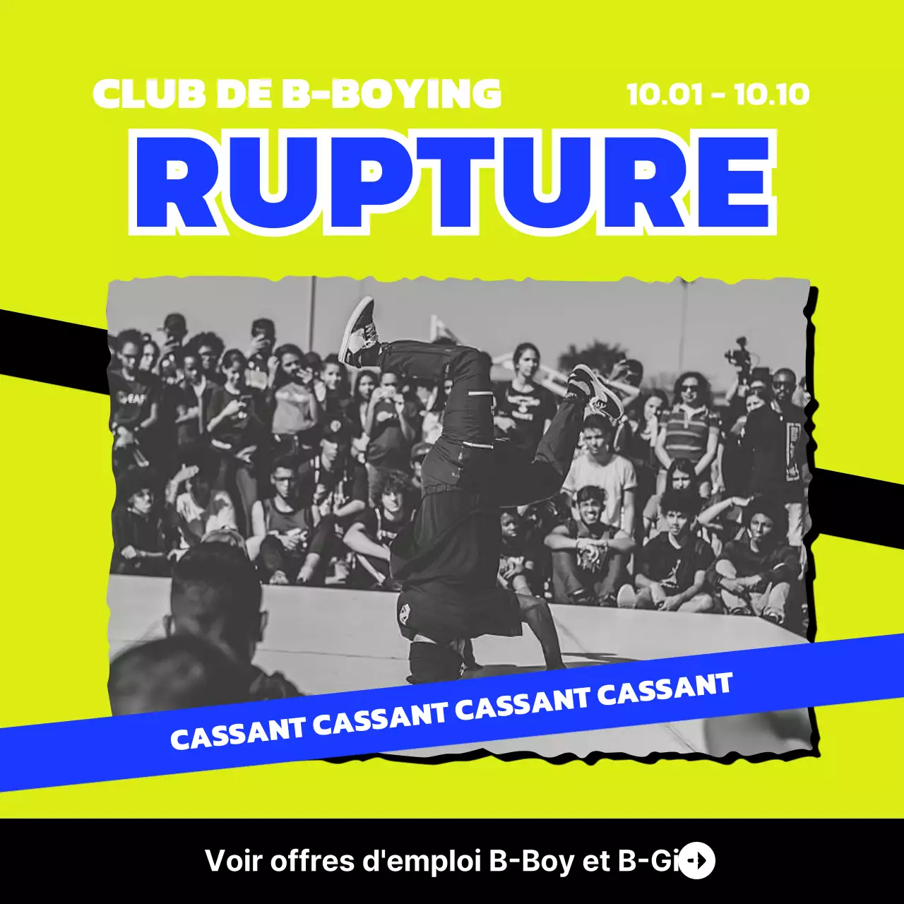 Lime Blue B-Boy Recrutement Médias sociaux