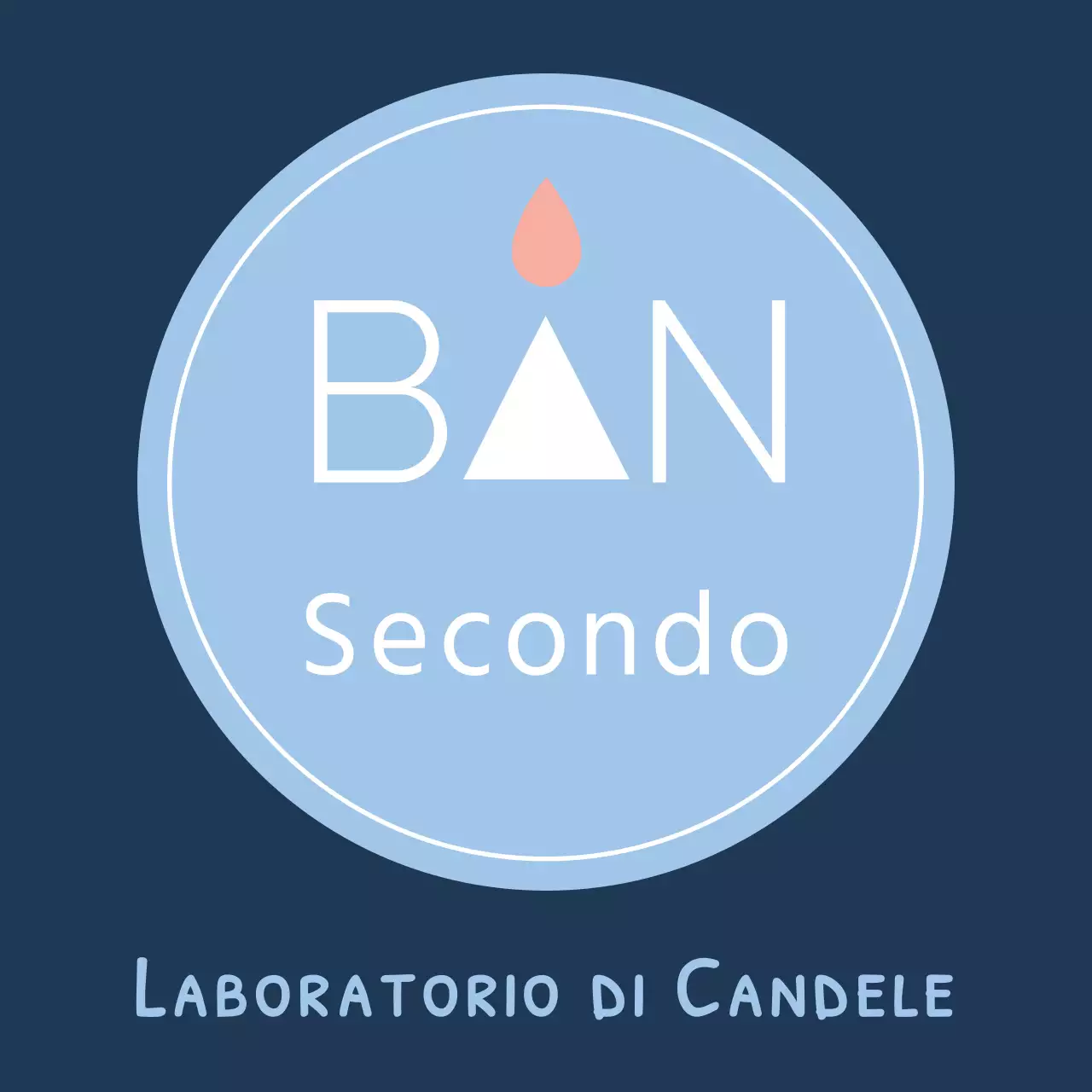 Logo di testo semplice e moderno in azzurro e bianco per il personale e l'esperienza di un negozio di candele