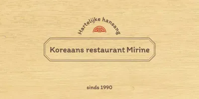 Koreaans restaurantontwerp met een strakke conceptuele rand in bruin en rood