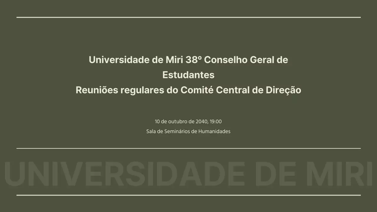 Uma reunião regular do conselho de estudantes em caqui e um visual limpo