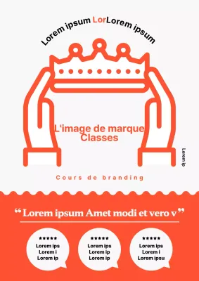 Une image de marque simple en orange et blanc pour promouvoir les cours
