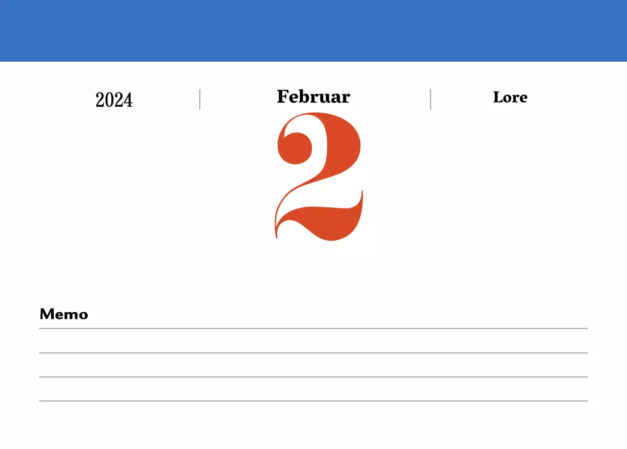 Retro-Konzept Nostalgie-Kalender in rot und blau