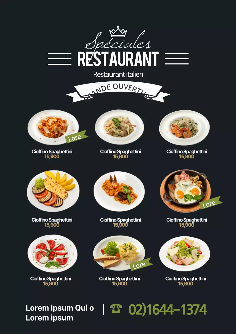 Promouvoir les menus spéciaux des restaurants
