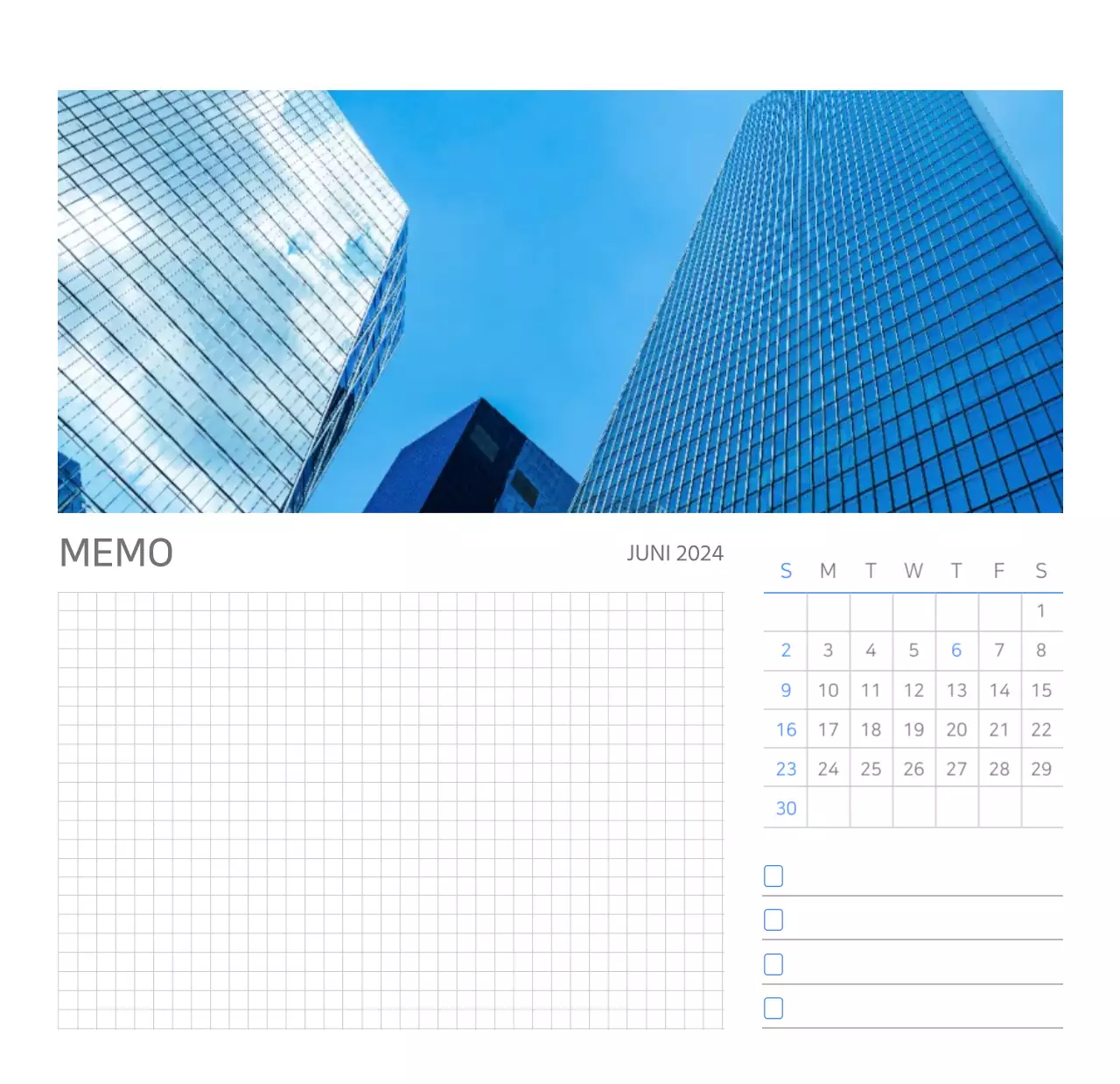 Witte, strakke bureaukalender