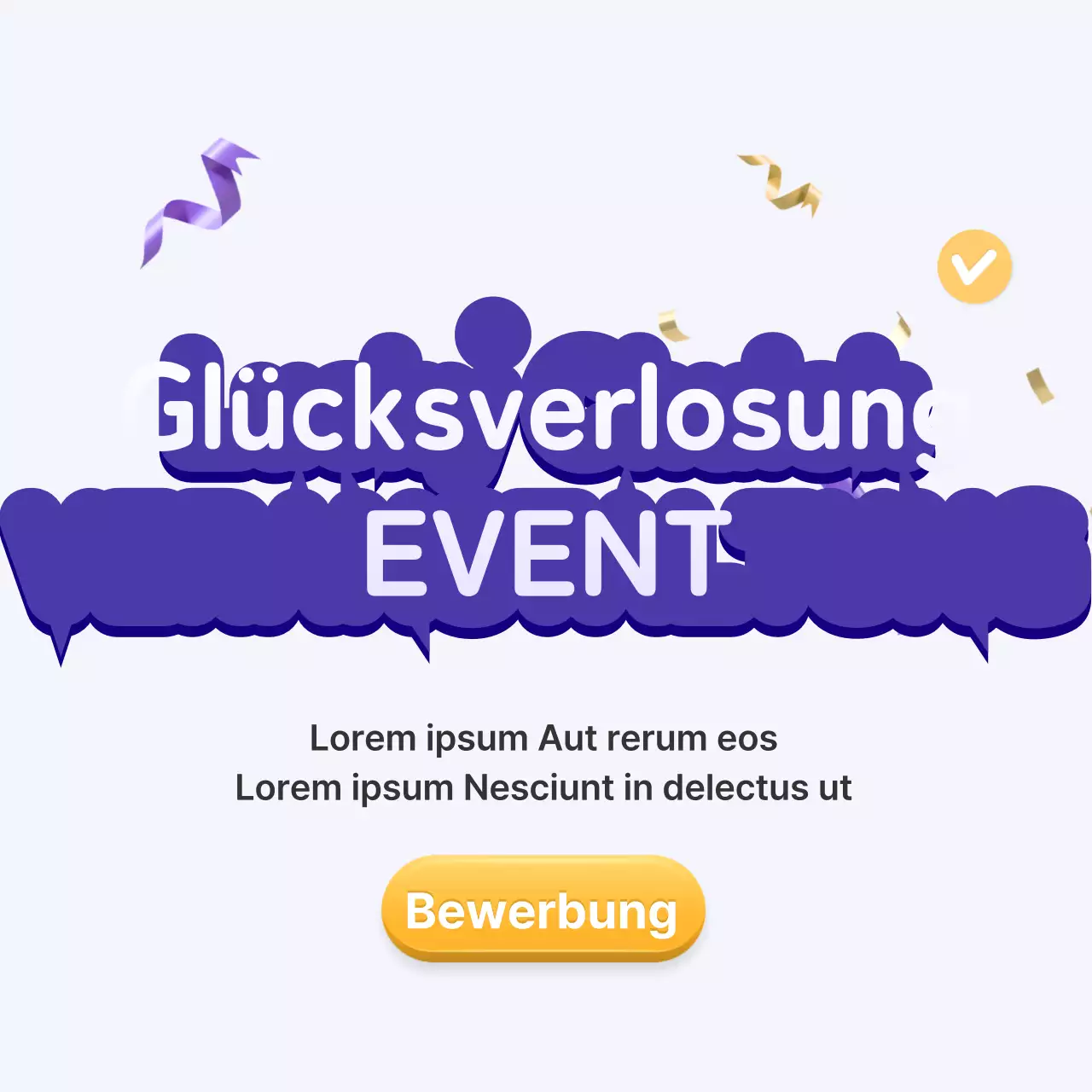 Dreidimensionales Anwesenheitsroulette in Lila und Gelb