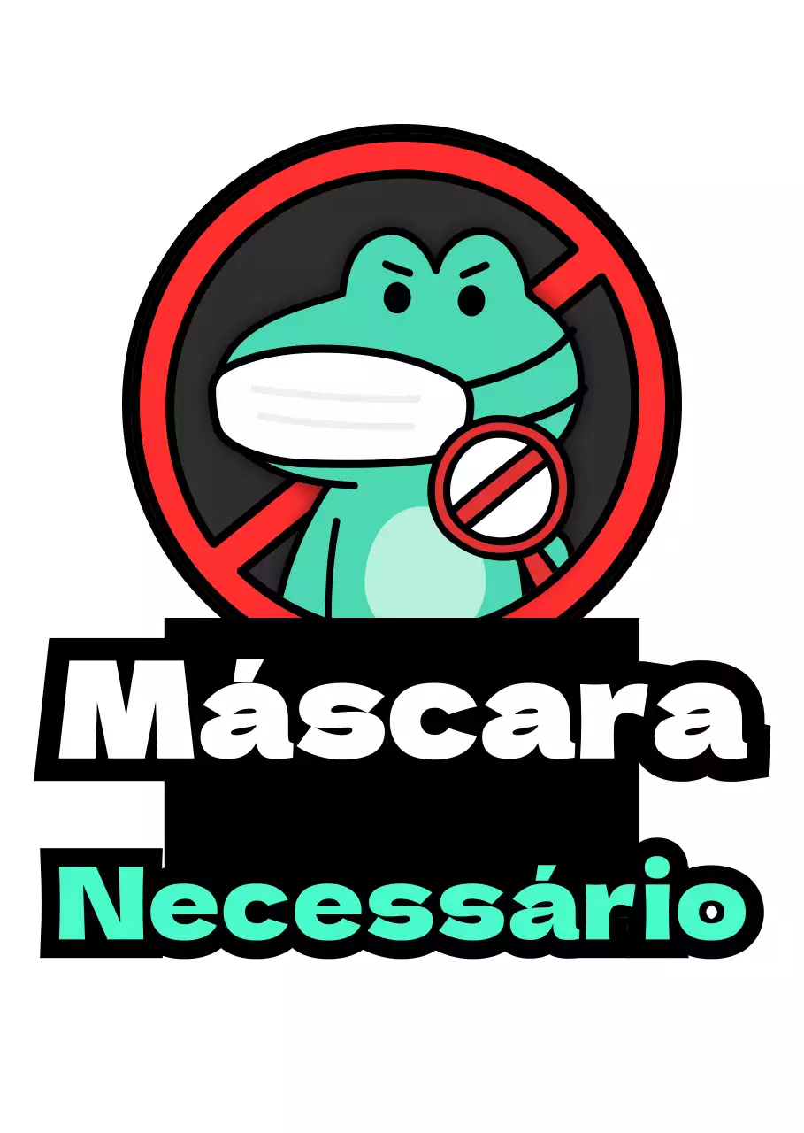 Usando uma máscara com instruções em verde e vermelho