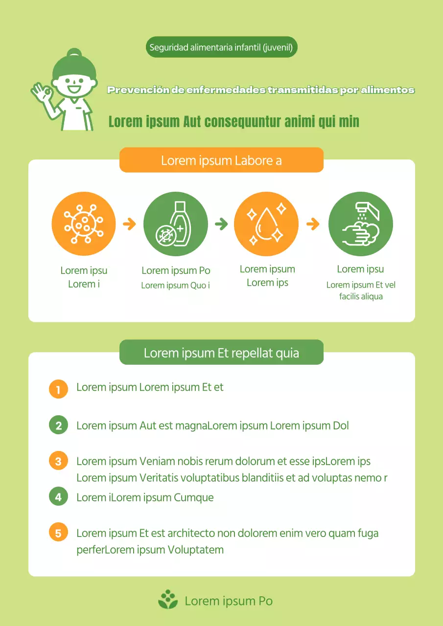 verde tono naranja punto simple documentación del día de la seguridad alimentaria