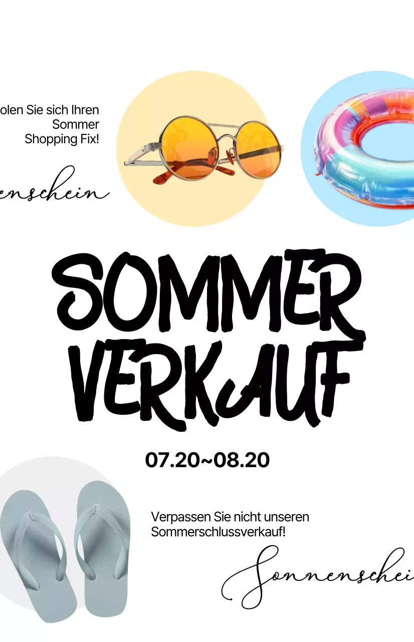 Werben Sie für Ihren Sommerschlussverkauf mit Kalligrafie auf weißem Hintergrund