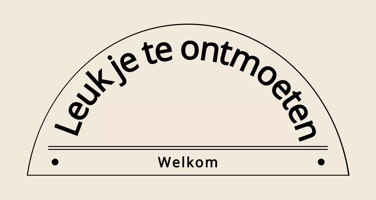 Eenvoudige, emotionele tekststijl in lichtbruin en zwart