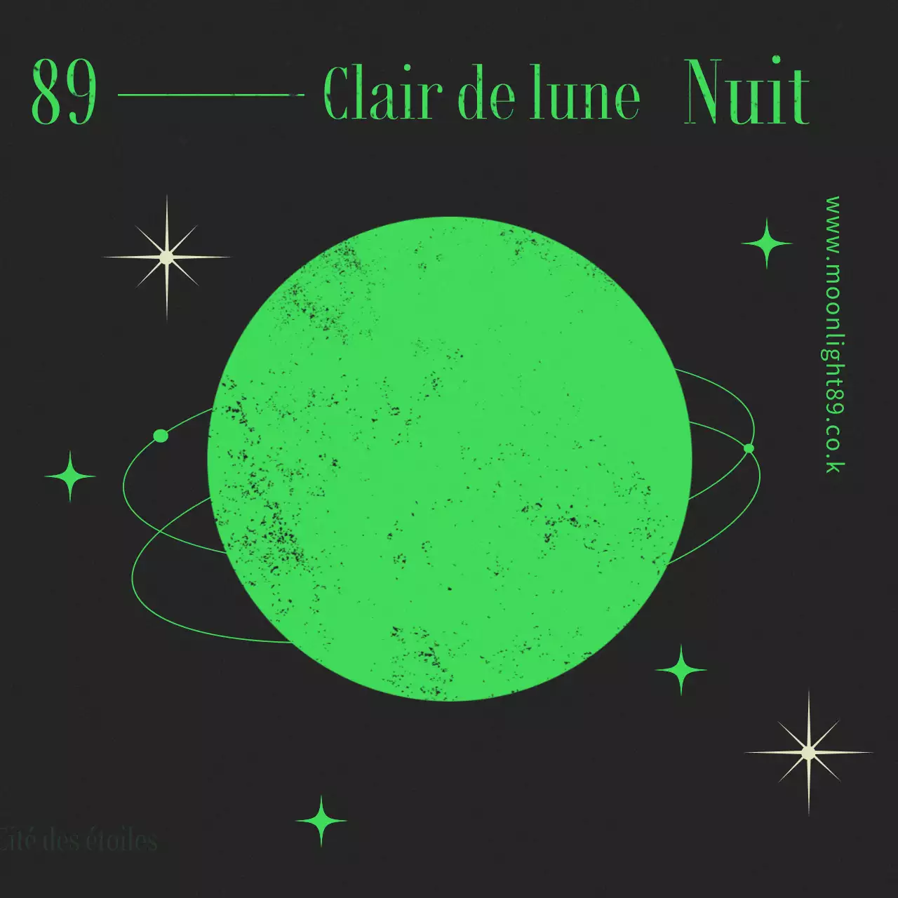 Affiche festive en noir et vert