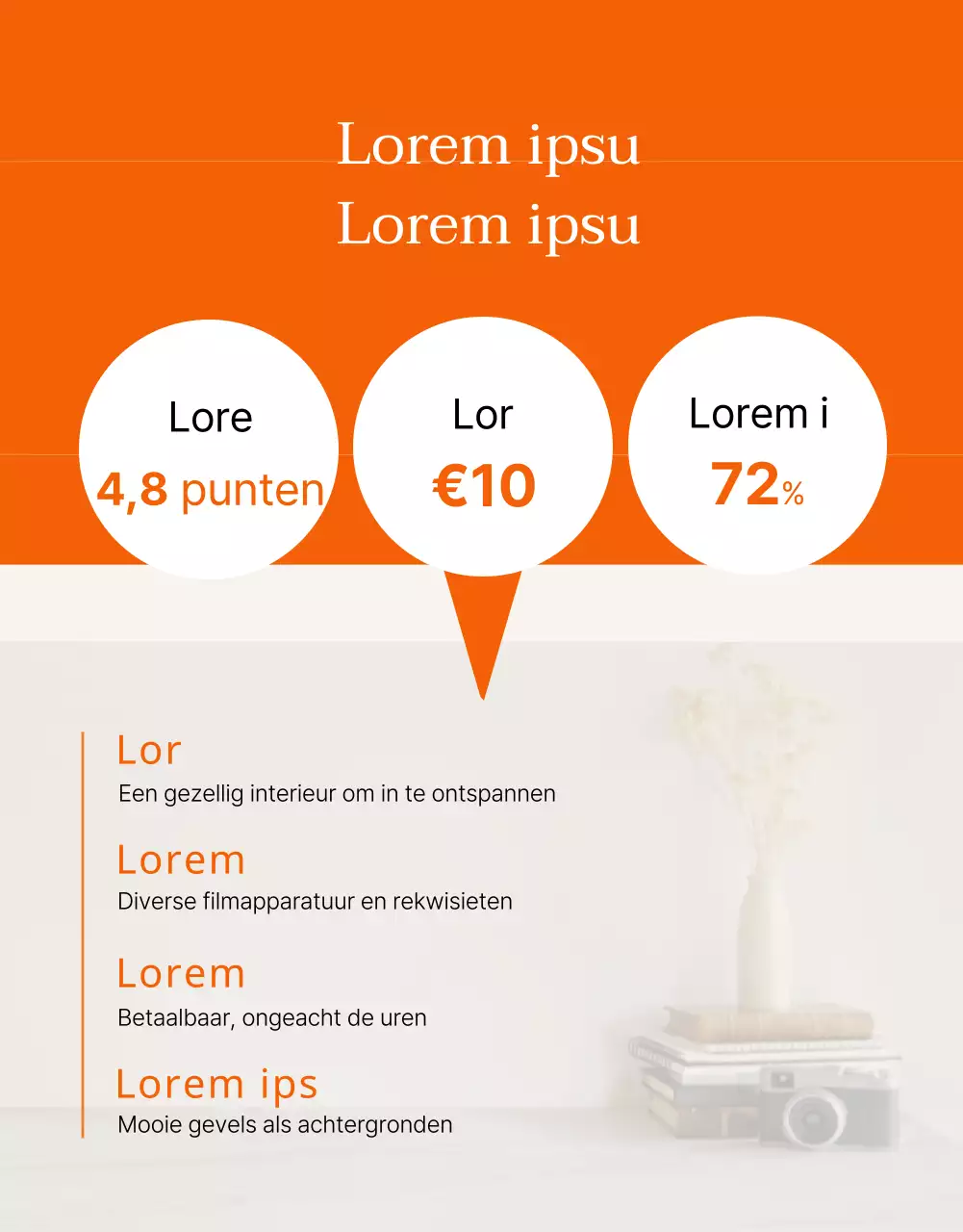 Een gids voor een schone, beige en oranje selfiestudio