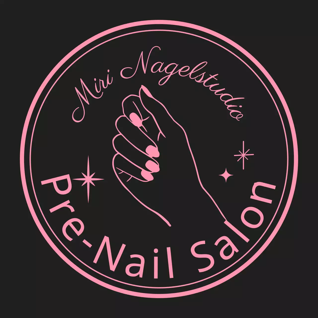 Schwarzer und rosa sentimentaler Rahmen für Saloninformationen