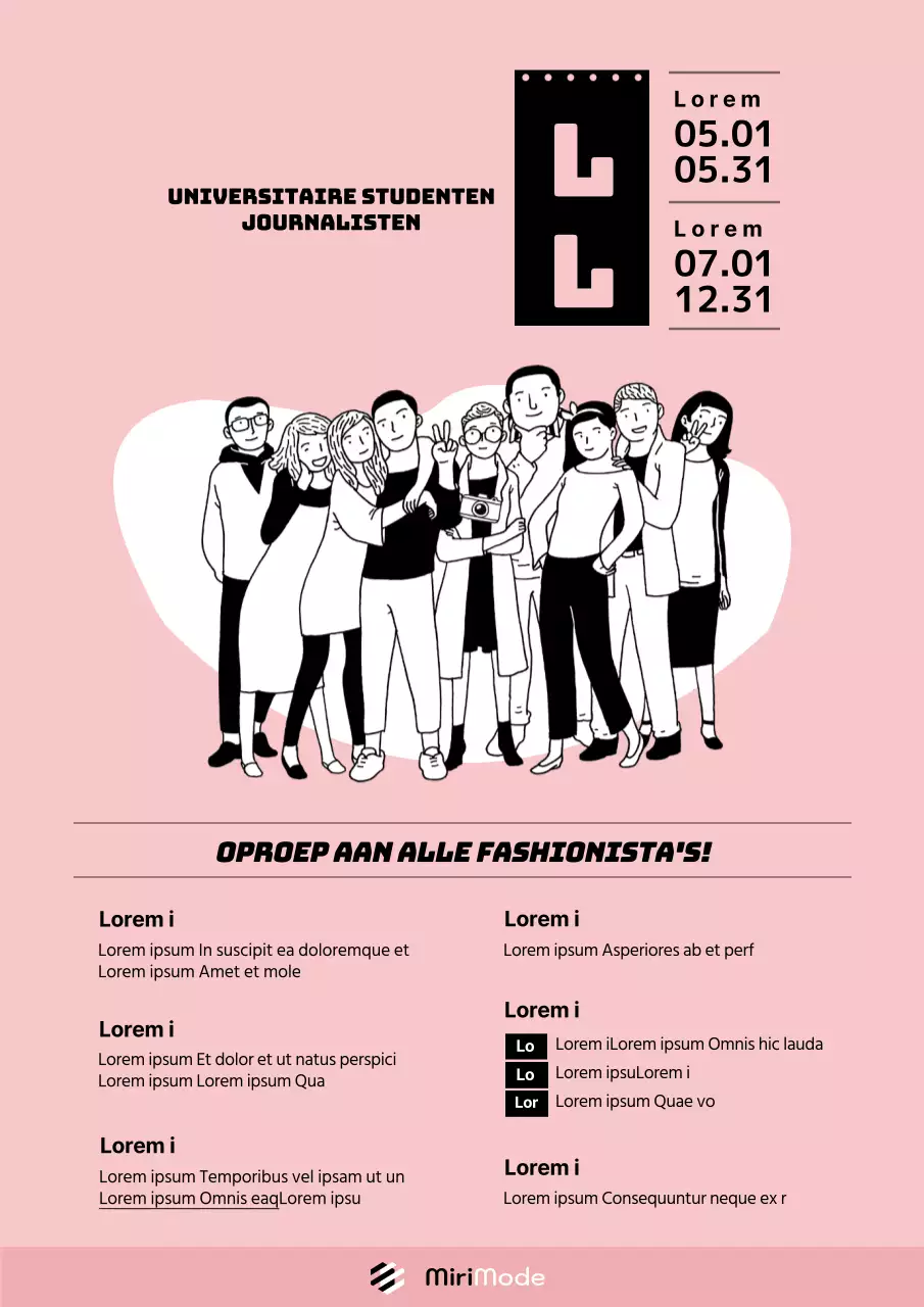 Roze Groep Foto Concept Illustratie Oproep tot Inzendingen