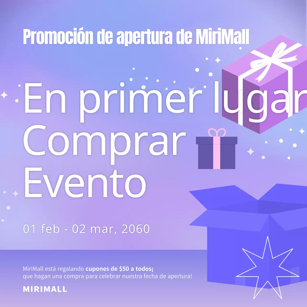 Un acontecimiento lleno de regalos morados