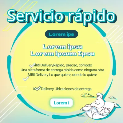 Moderno servicio rápido Annya en amarillo y azul