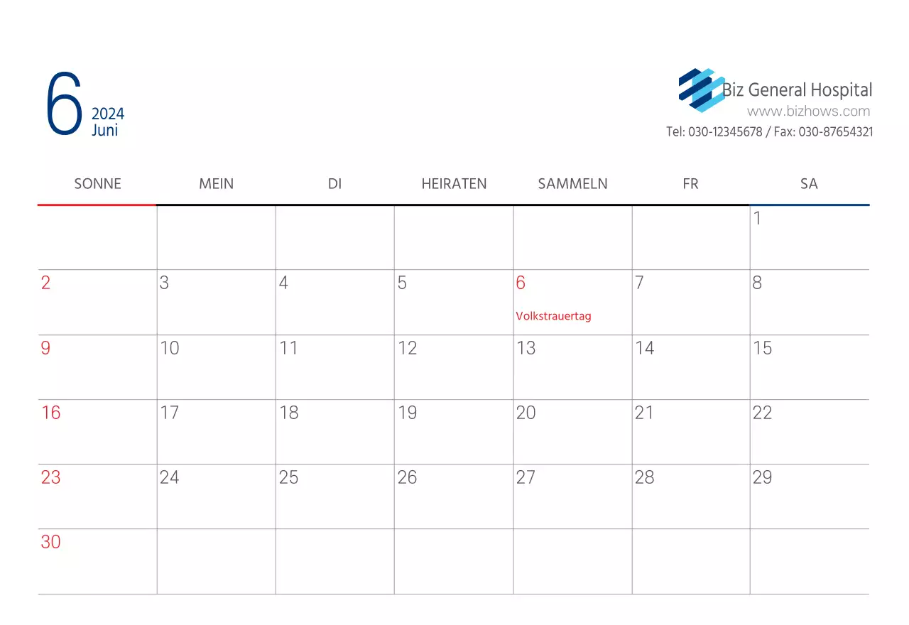 Navy Weiß Einfaches Krankenhaus