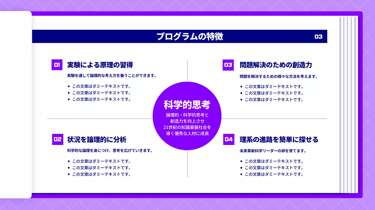 紫 モダン 科学 教室 プレゼンテーション