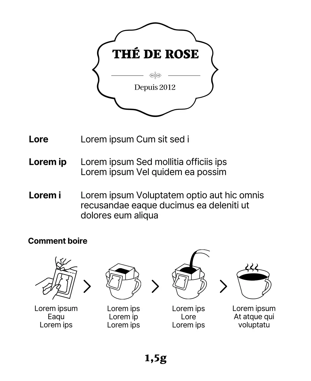 Sachets de thé luxueux à la fleur de rose