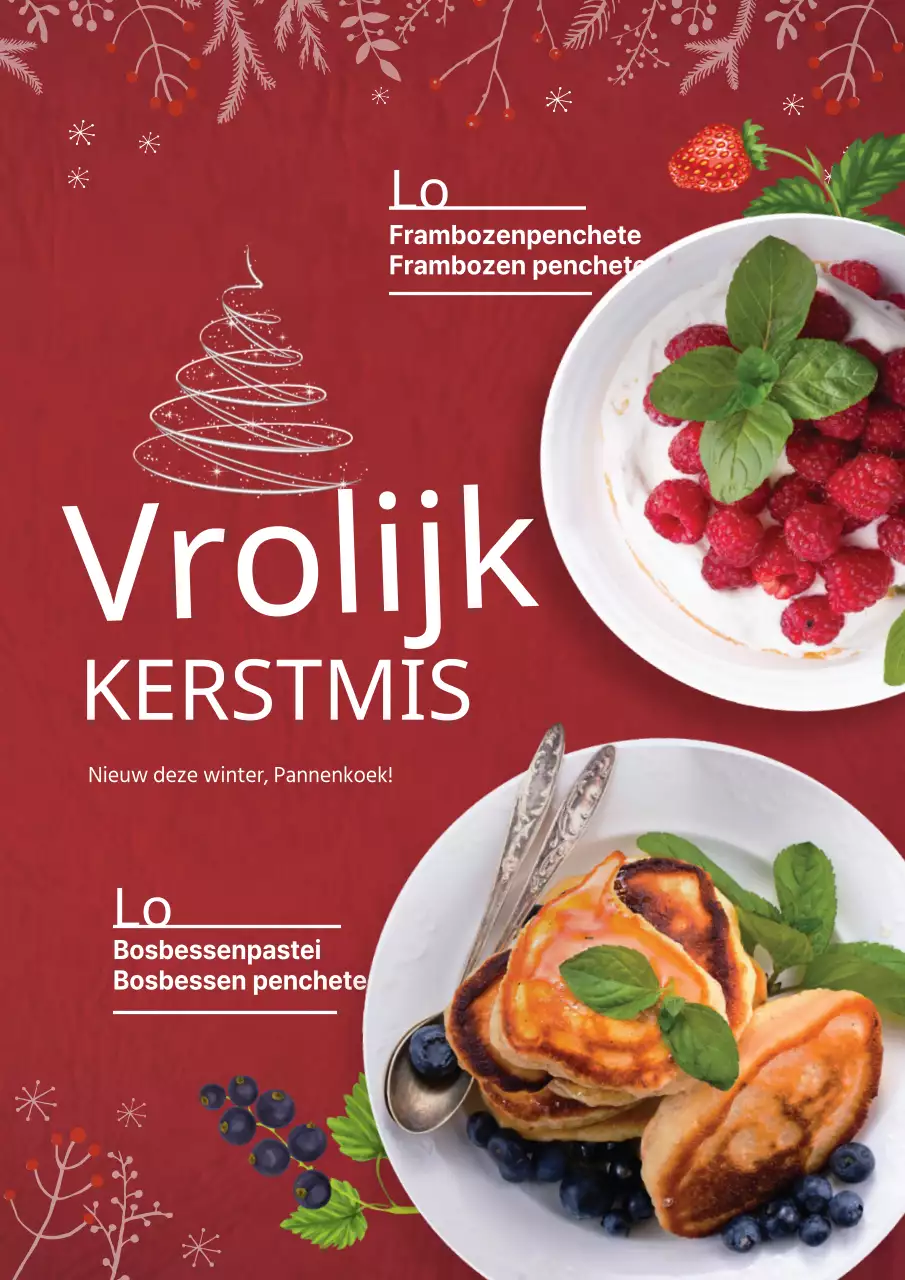 Inleiding menu rode kerstpannenkoeken