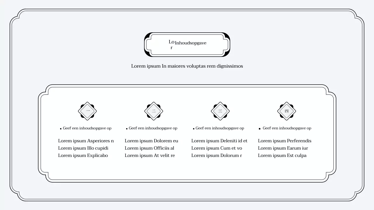Eenvoudige presentatiekit in oosterse stijl