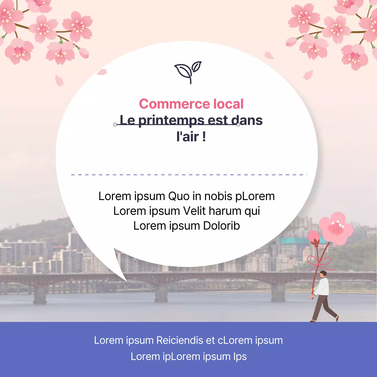 Le droit commercial local moderne expliqué en rose et bleu