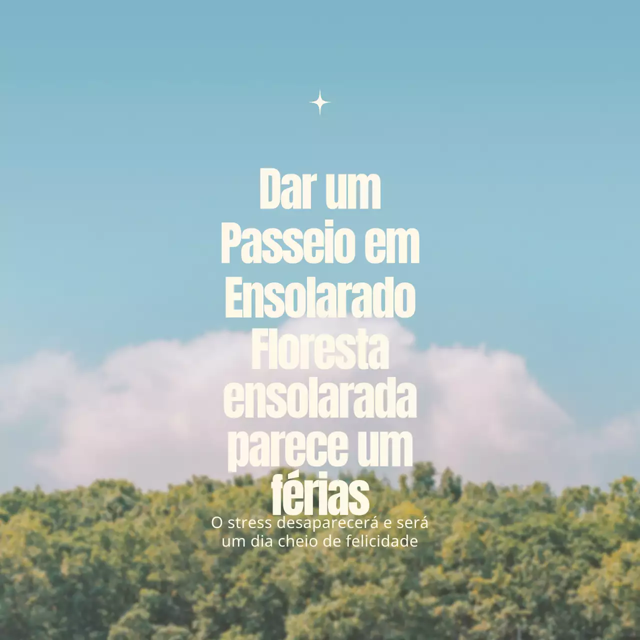 Um sentimento escrito num tipo de letra bonito sobre um fundo com uma paisagem quente e acolhedora.