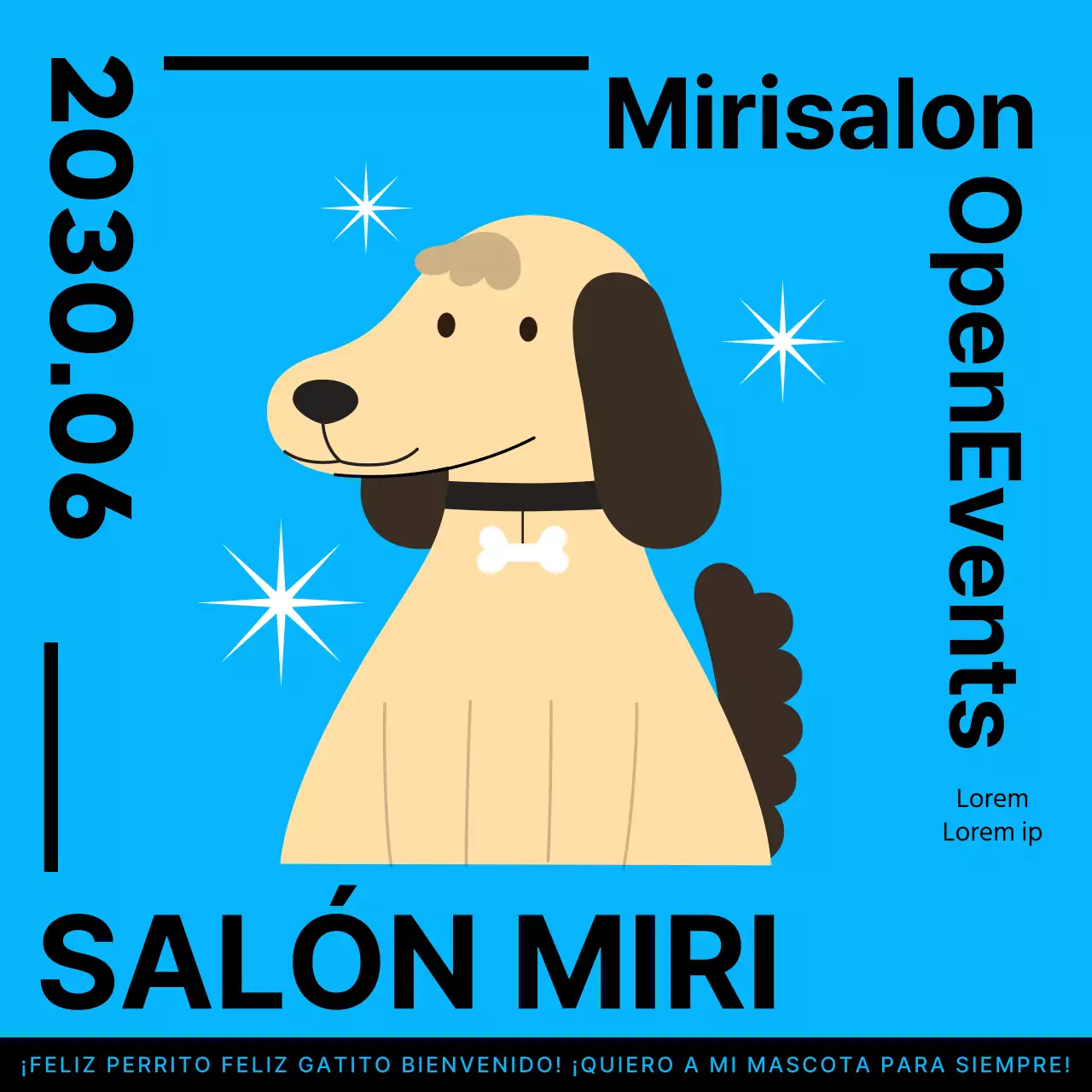 Promocione su peluquería canina con simpáticas ilustraciones en azul claro.