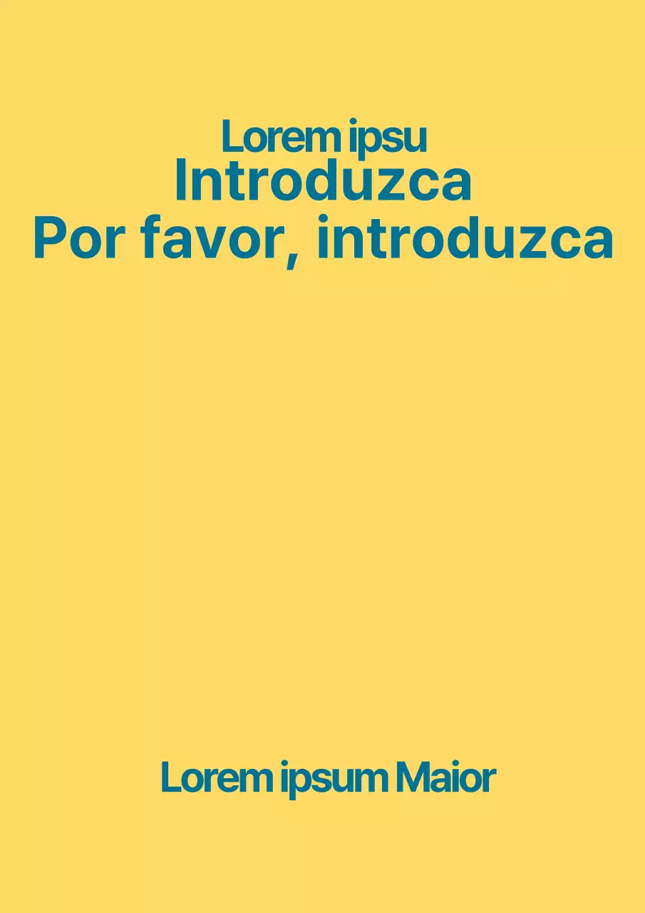 Un concepto sencillo con texto amarillo y azul