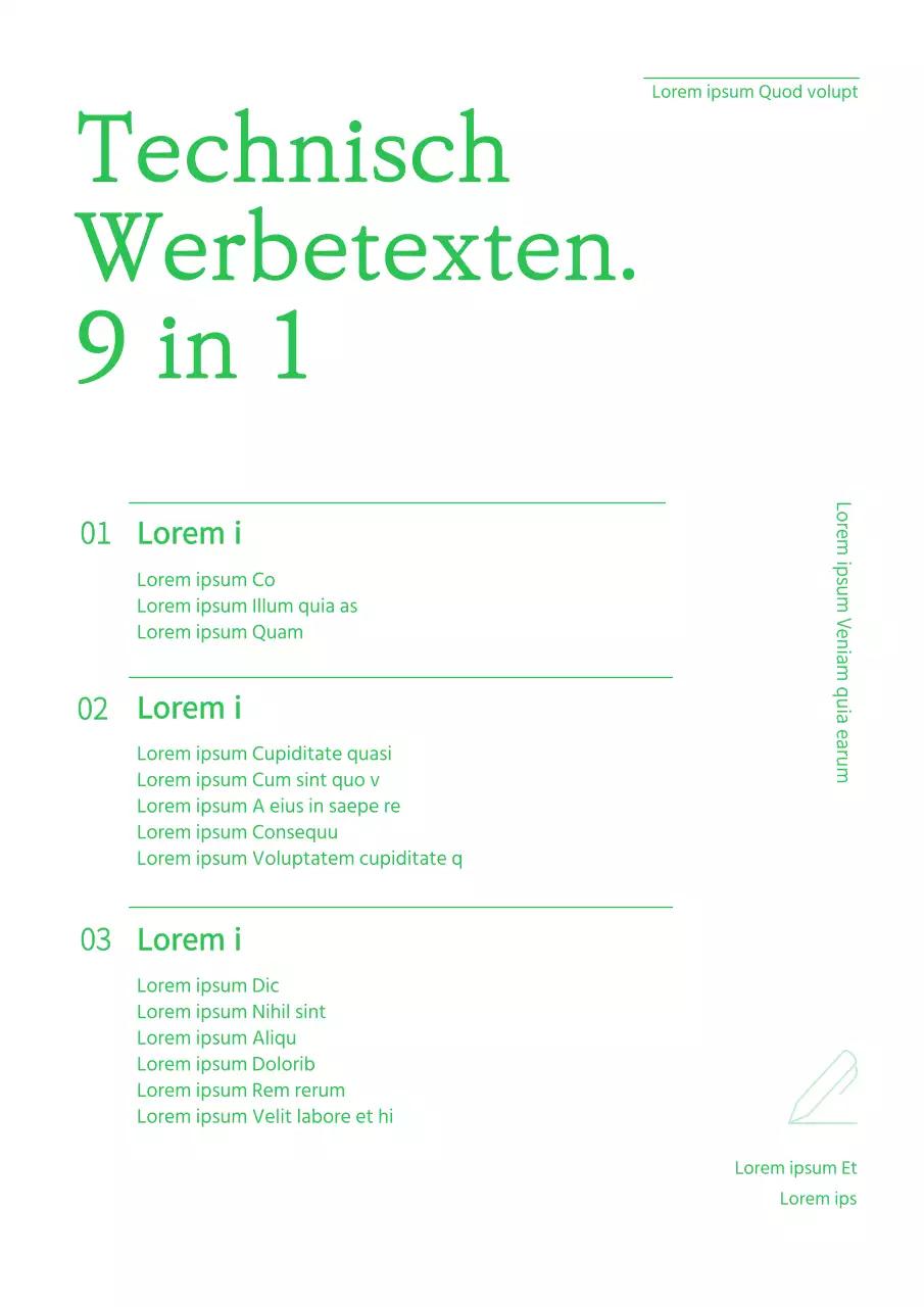 Ein einfaches, modernes Dokument für den Lehrplan in Grün und Weiß