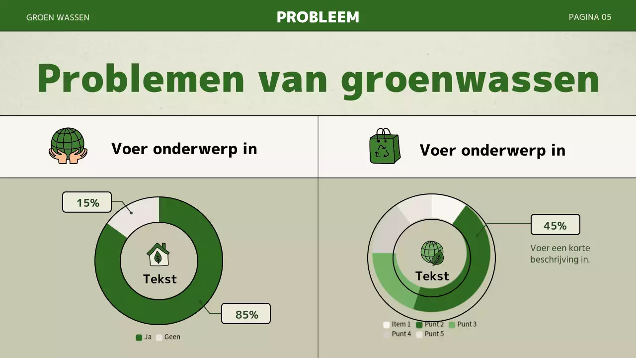 Een eenvoudige presentatie met groene kleuren