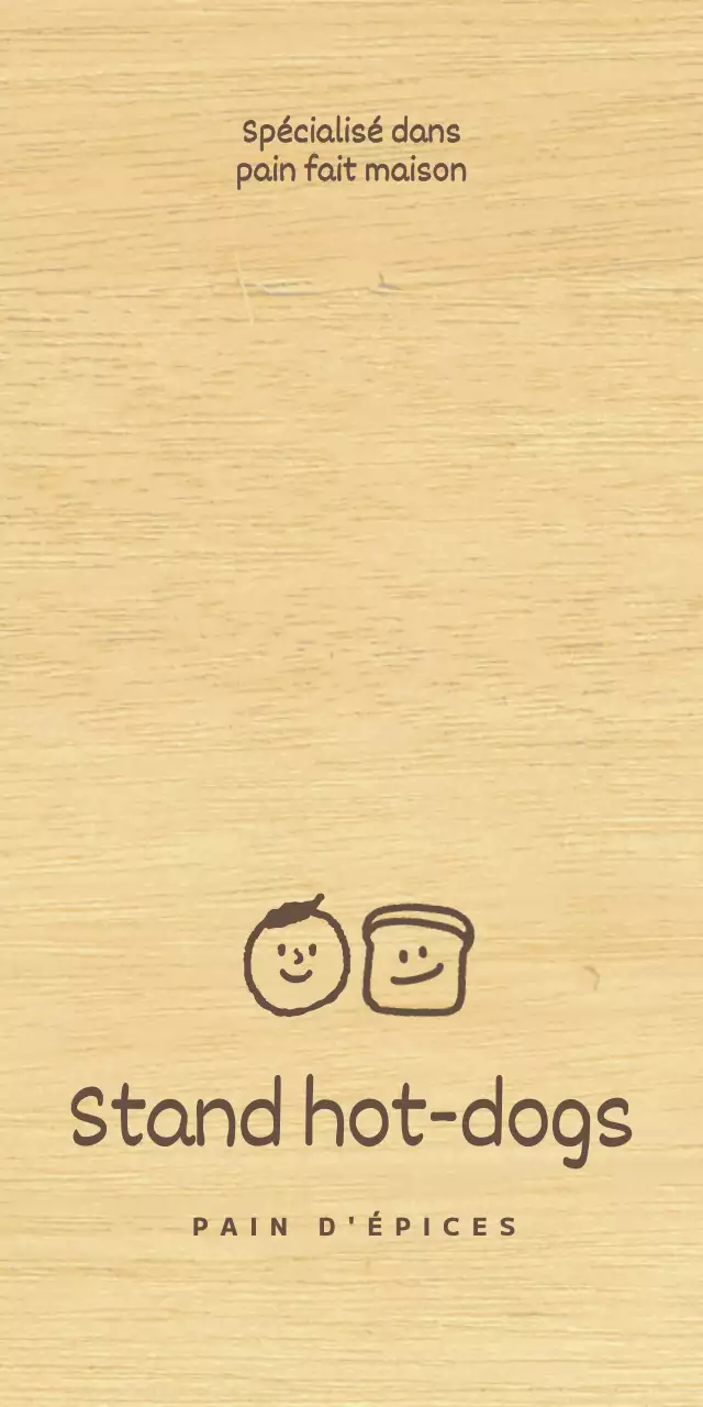 Style boulangerie avec des illustrations de personnes et de pains bruns et dessinés