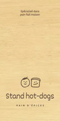 Style boulangerie avec des illustrations de personnes et de pains bruns et dessinés