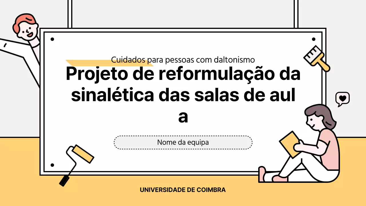 Redesenhar os bonitos sinais da sala de aula com toques de amarelo