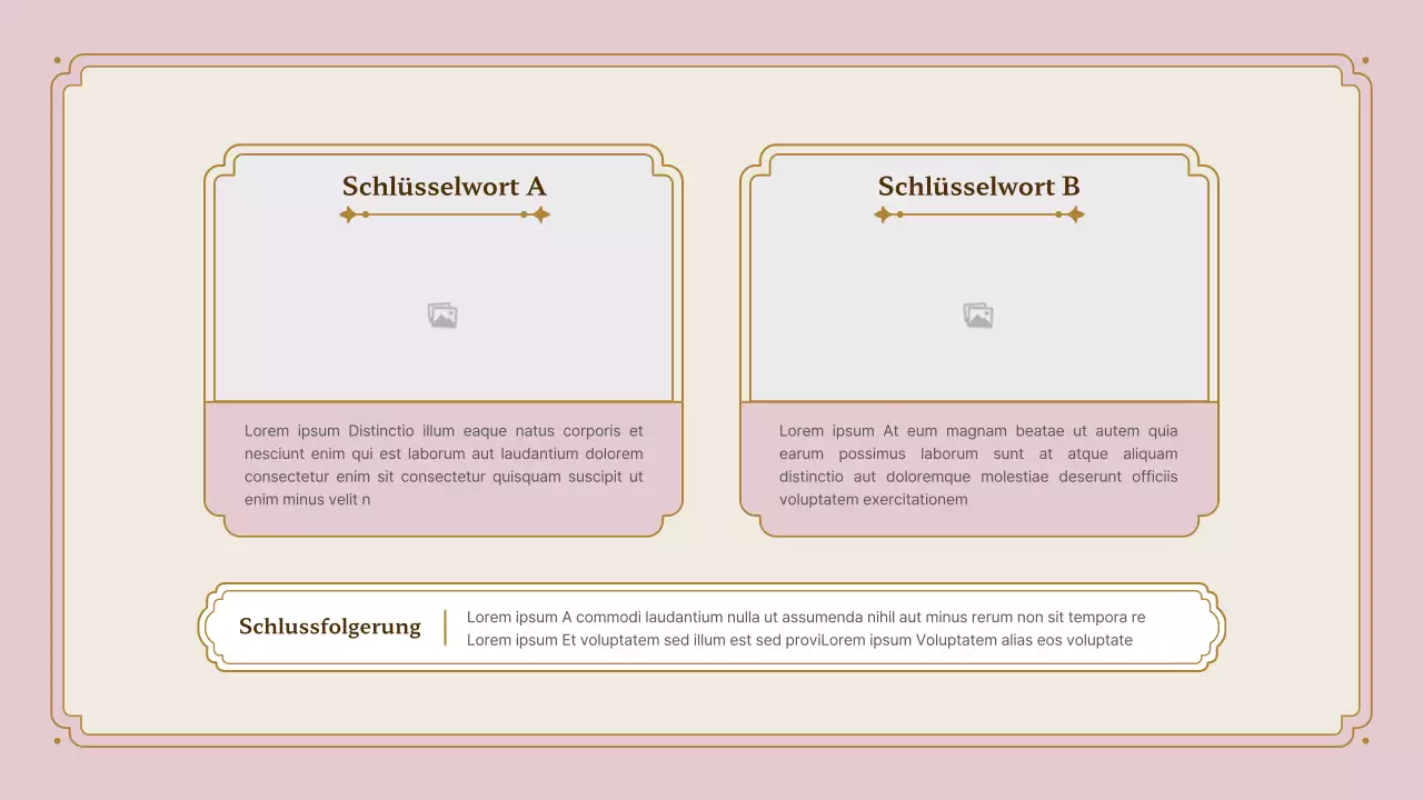 Präsentationskit für Vintage-Rahmen in Rosa und Gold