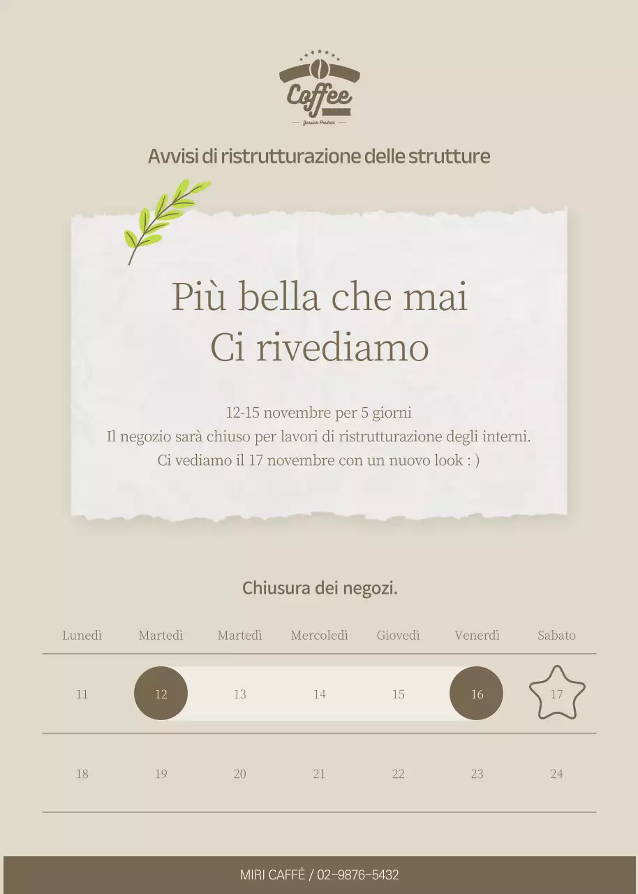 Chiusure di negozi in marrone