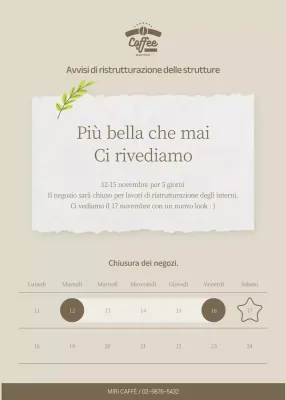 Chiusure di negozi in marrone