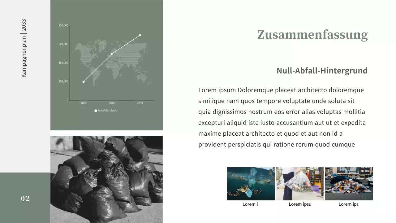 Ein einfaches Briefing zur Zero-Waste-Kampagne in gedeckten Grüntönen