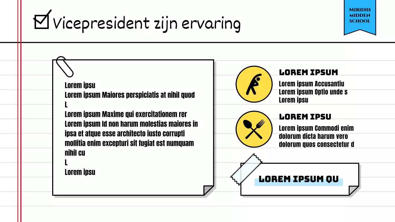 De uitslag van de studentenraadsverkiezing bekendmaken met een schattig geel schriftenboekconcept