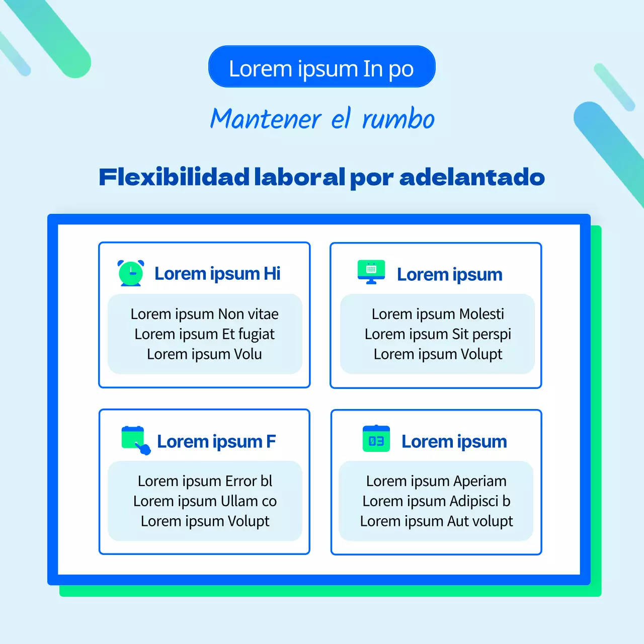 Introducir un sistema azul y verde de beneficios para los empleados (CardNews)
