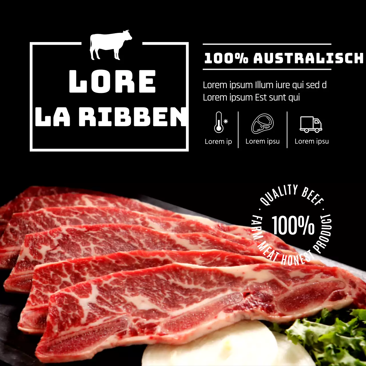 Zwart rundvlees premium LA rib vee te koop