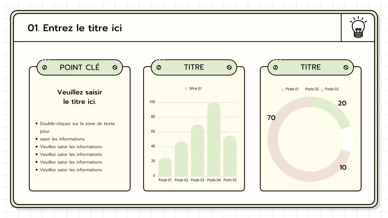 Un kit de présentation de base en jaune, vert lime et bleu