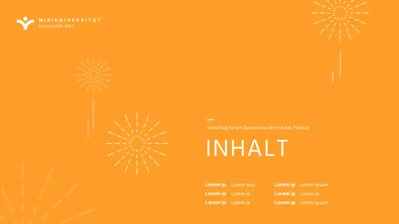 Einfache orangefarbene Präsentation zur Förderung des Hochschulfestes für Hochschulen und Universitäten