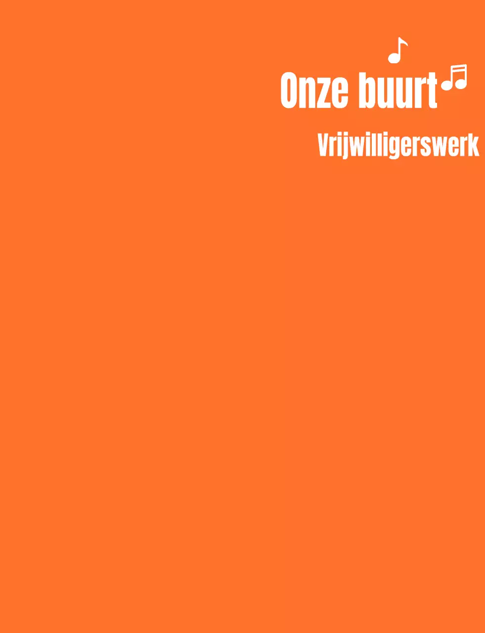 Ritmische tekst logo stijl in oranje en wit Vrijwilligersorganisatie