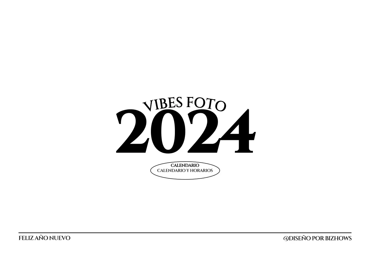 Calendario de pared de estilo sencillo con concepto de fotografía de viajes emocional en blanco y negro