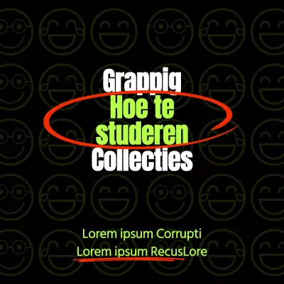 Een strak, zwart en fluorescerend sjabloon voor de inhoud van de studiegids