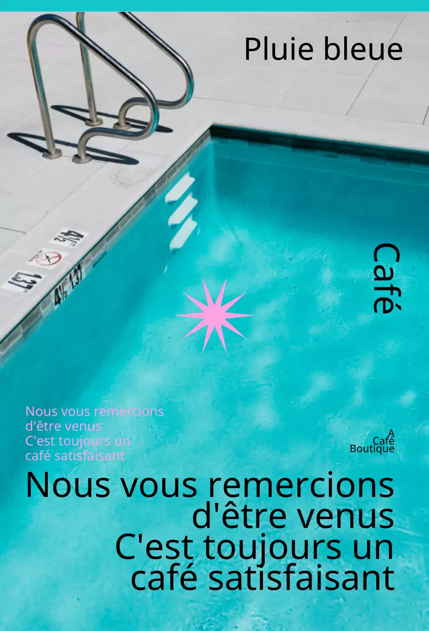 Faites la promotion de votre café avec une toile de fond de piscine d'inspiration vintage