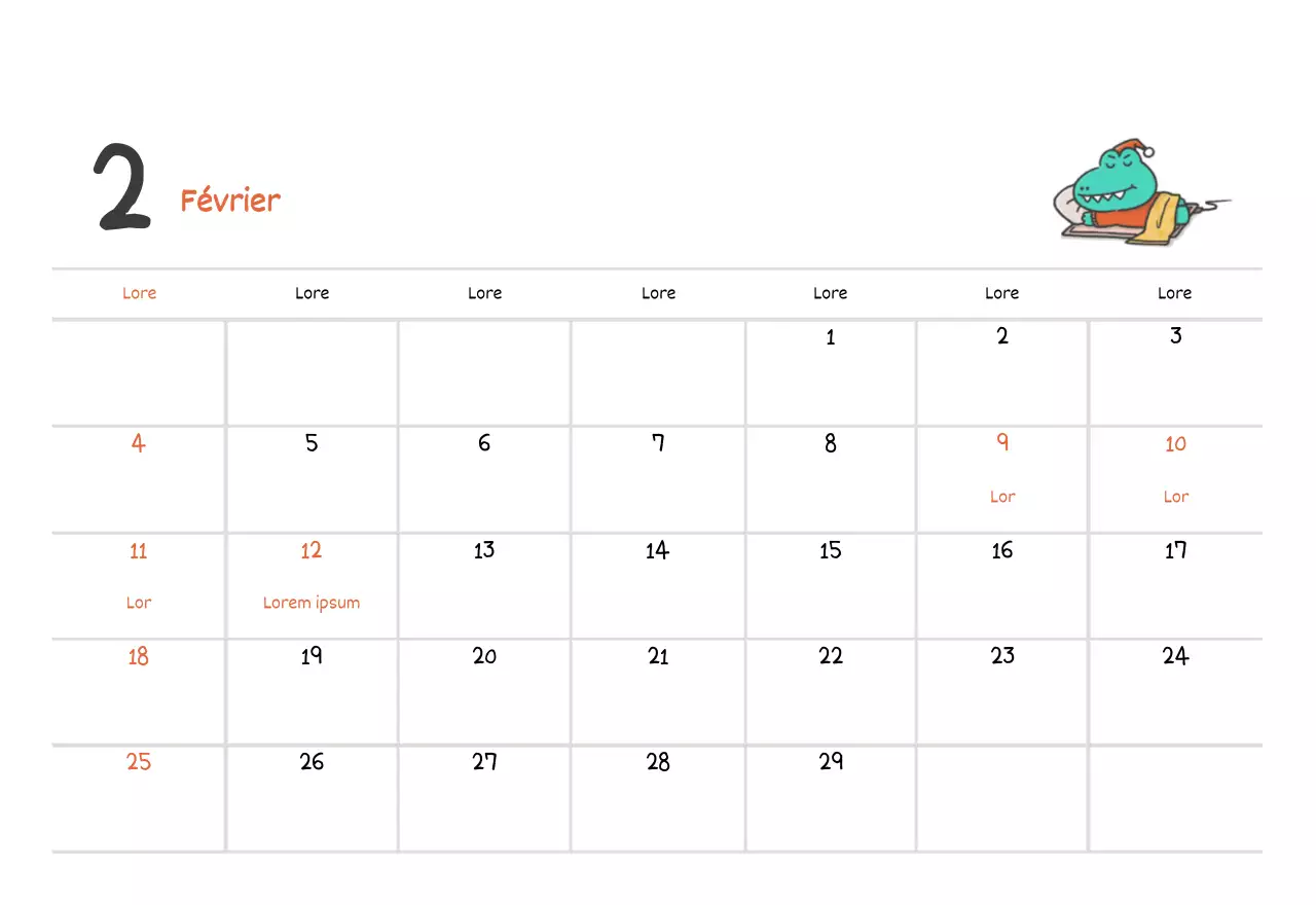 Un calendrier avec un joli concept d'illustration d'Argo