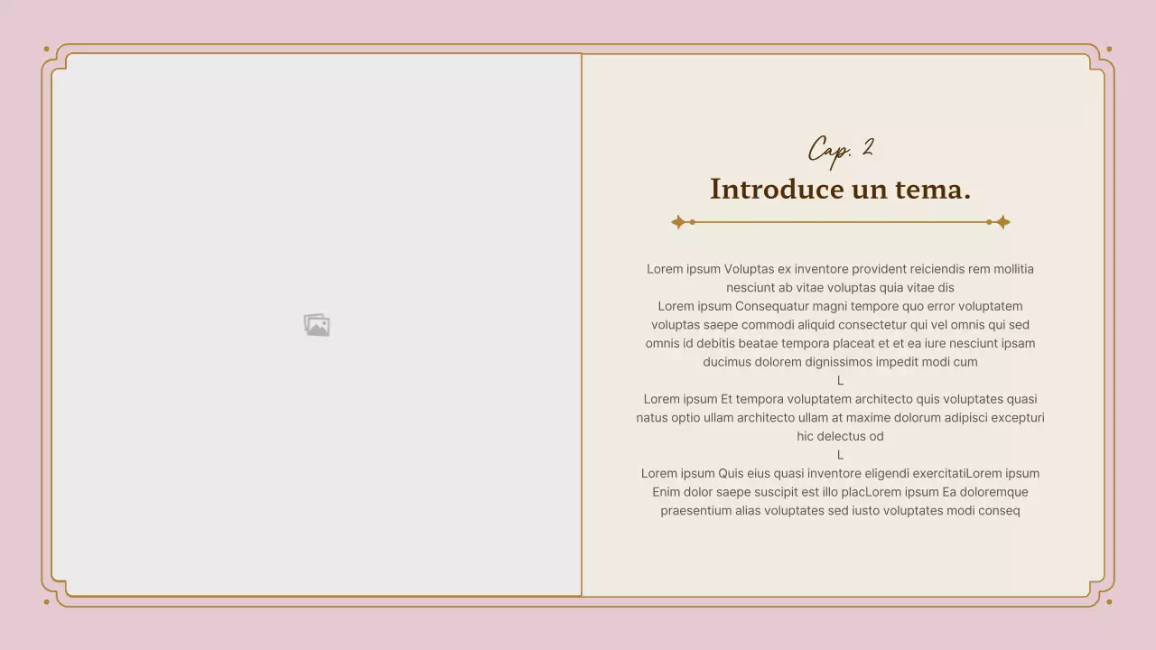 Kit de presentación de marco vintage en rosa y dorado