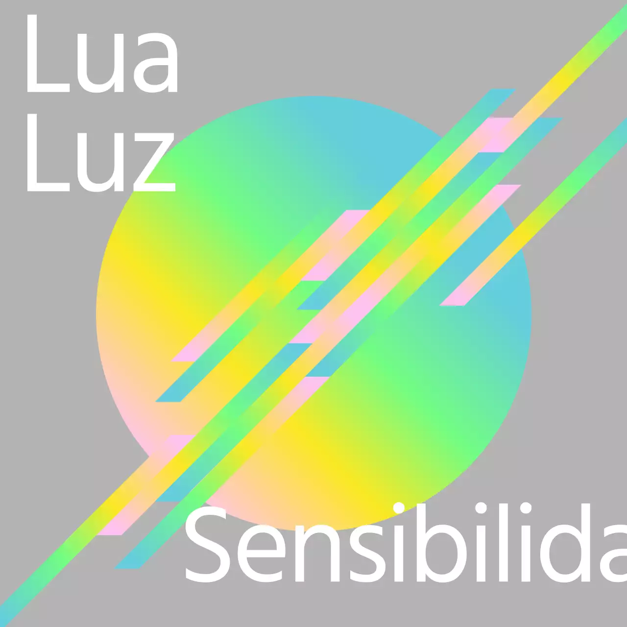Capa de álbum moderna em gradiente em cinzento e néon