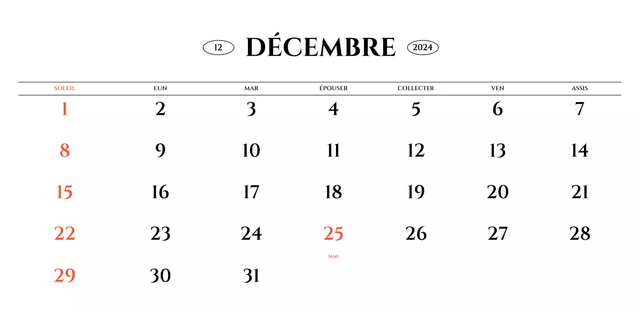 Calendrier mural de style simple avec concept de photographie de voyage émotionnelle en noir et blanc